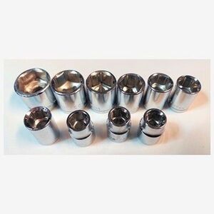 Socket Set 10 Piece SAE 3/8" Drive 6 point Sizes 5/16" to 3/4" Husky, Unbranded